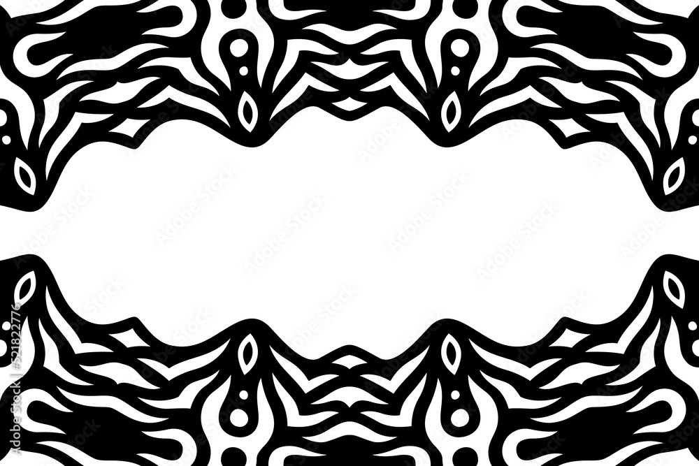 Obraz premium Clip art with black tribal border and copy space