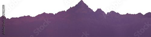 Skyline of Monviso mountains, the highest mountain of the Cottian Alps in Piedmont, Italy isolated over transparent background PNG photo