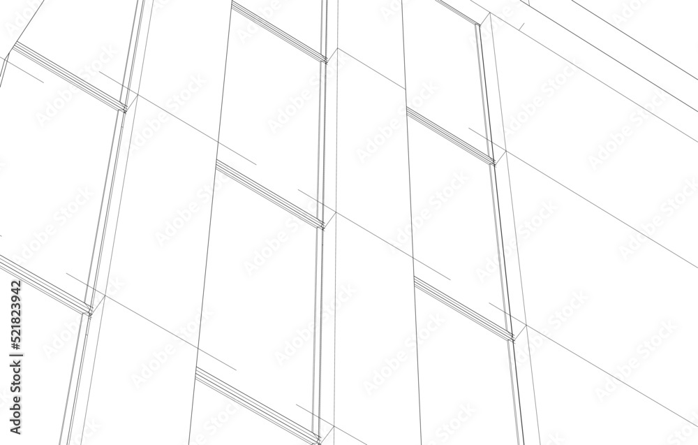 Architecture building 3d drawing vector illustration Architecture building 3d drawing vector illustration