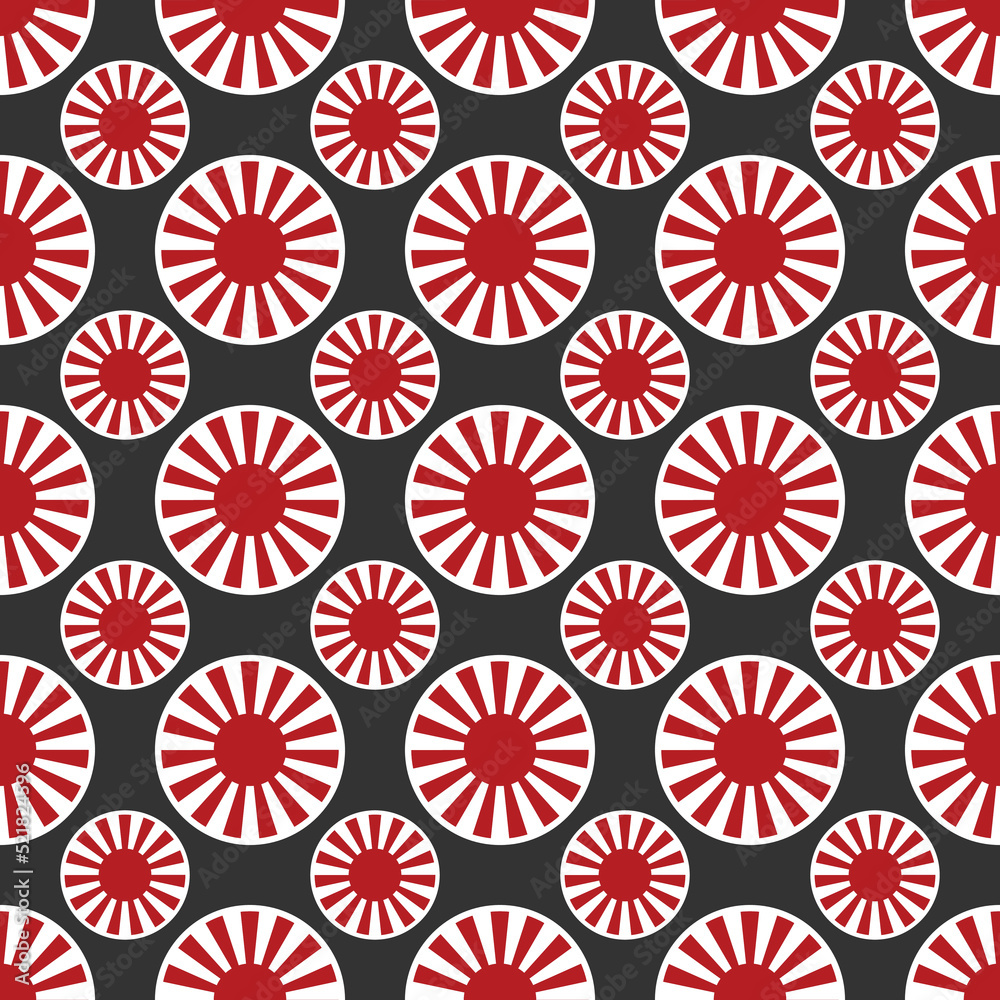 japanese flag kamikaze seamless pattern