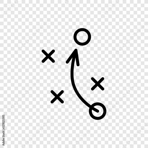 Tactic and strategy simple icon vector. Flat design. Transparent grid.ai