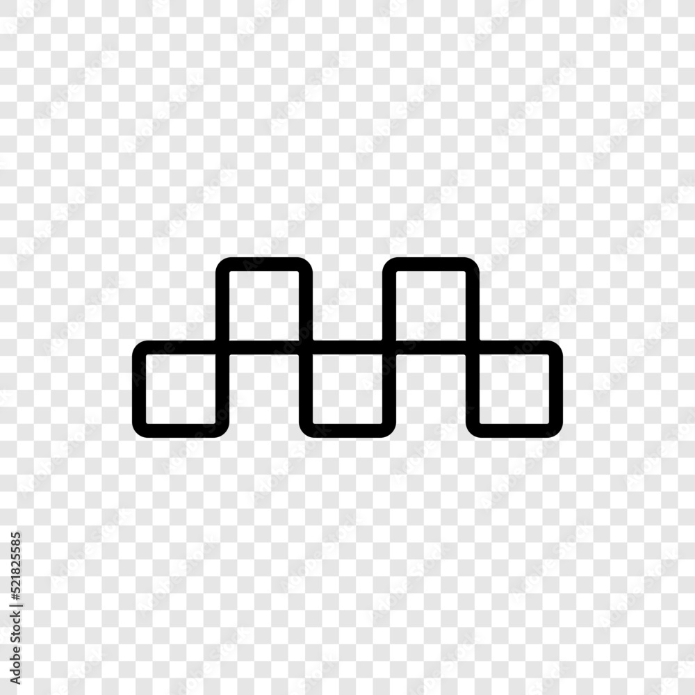 Taxi simple icon vector. Flat design. Transparent grid.ai