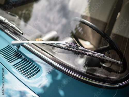 windshield window of old-timer car