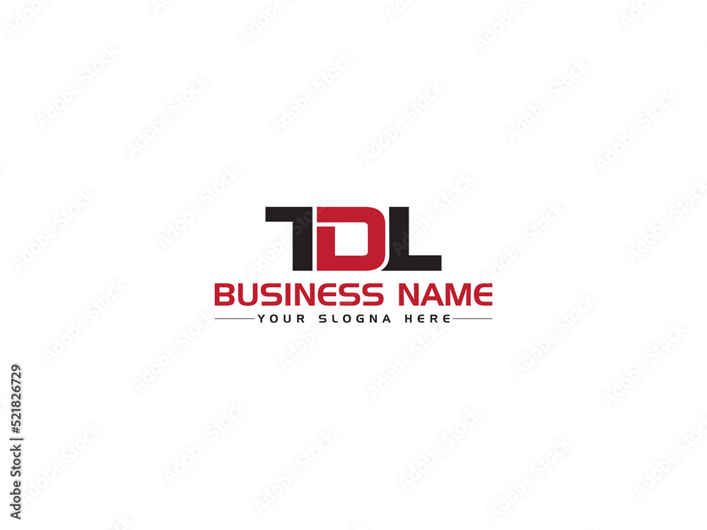 Letter TDL Logo Icon, Colorful TD t d l Logo Letter Vector Art With Red Black Colorful Design For Your Company - obrazy, fototapety, plakaty 