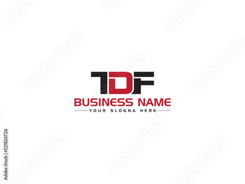 Letter TDF Logo Icon, Colorful TD t d f Logo Letter Vector Art With Red Black Colorful Design For Your Company photo