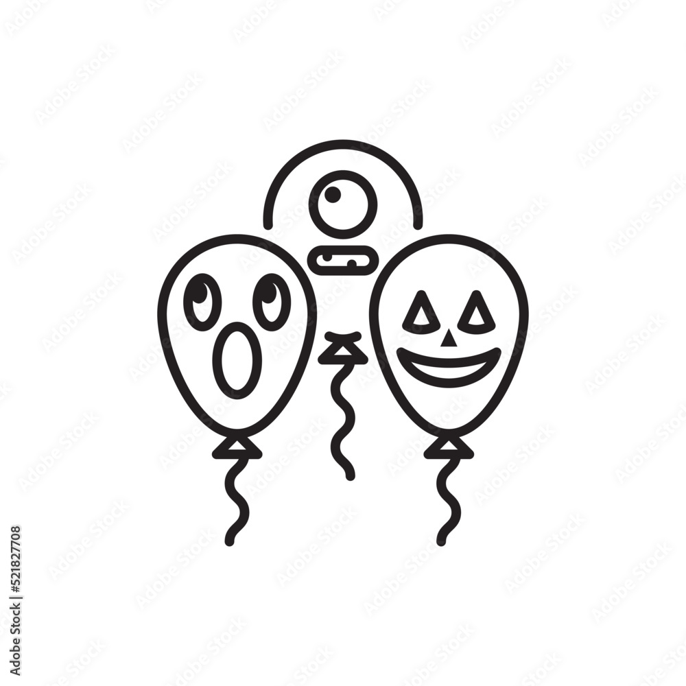 Halloween Balloons vector Outline Icon Design illustration. Halloween Symbol on White background EPS 10 File Halloween Balloons vector Outline Icon Design illustration. Halloween Symbol on White background EPS 10 File