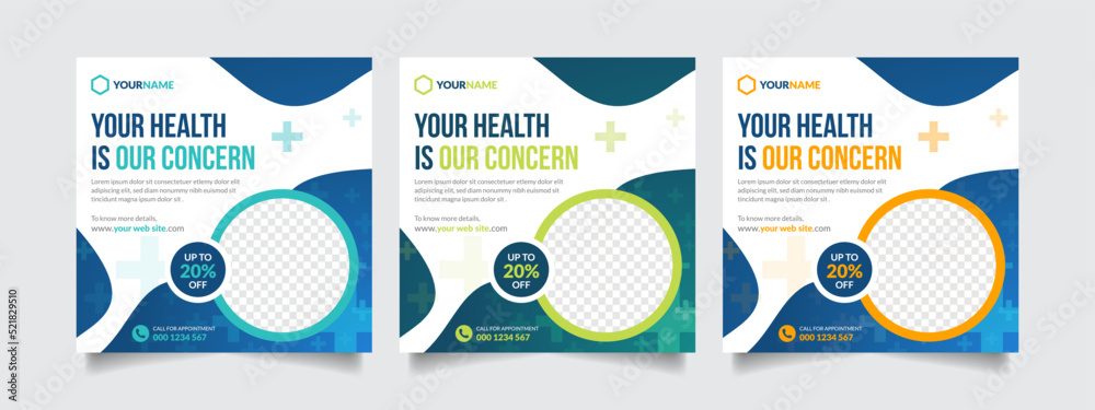 Medical and Healthcare Social Media Post or Flyer Banner Template Medical and Healthcare Social Media Post or Flyer Banner Template