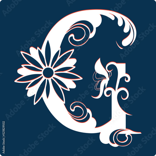 Beautiful butterfly floral alphabet capital letters.