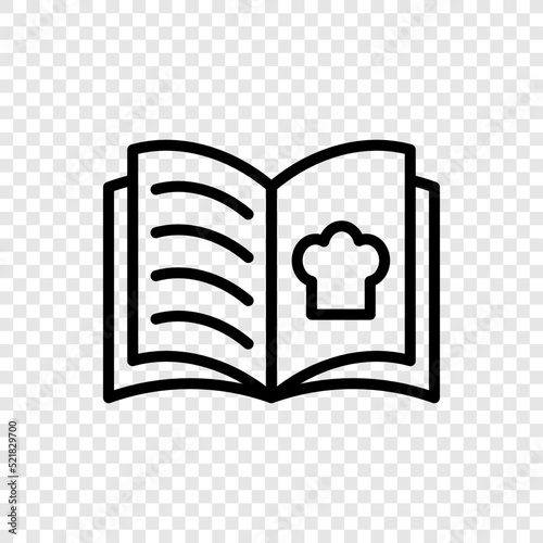 Cookbook logo simple icon vector. Flat design. Transparent grid.ai