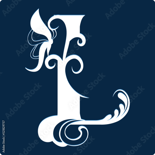 Beautiful butterfly floral alphabet capital letters.