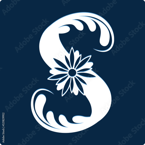 Beautiful butterfly floral alphabet capital letters.