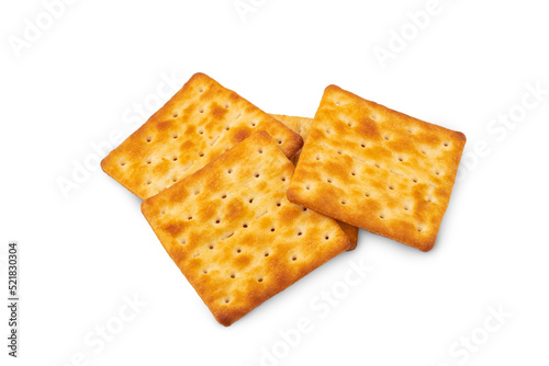 Dry cracker cookies isolated on white background.with clipping path