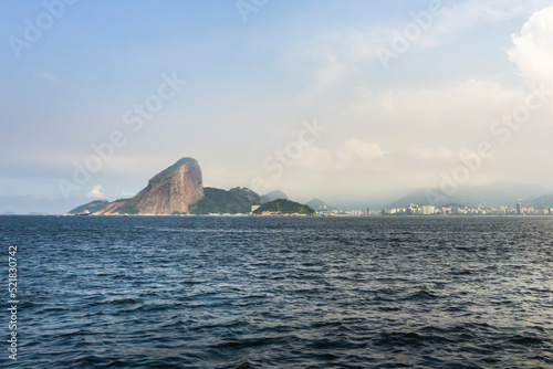 View from the sea of the Sugar Loaf and part of Botafogo neighborhood at Rio de Janeiro City, State of Rio de Janeiro, Brazil. © MANTOVAN