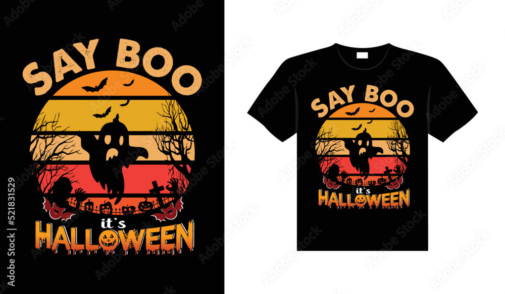 Halloween horror vintage t-shirt design, scary print template vector graphics, high-quality typography illustration shirt design