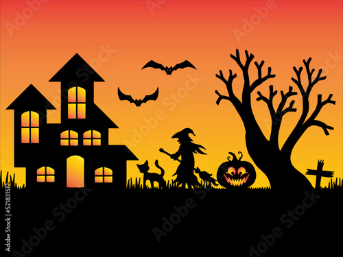 Halloween Background Silhouette Illustration 