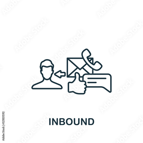 Inbound icon. Monochrome simple Community icon for templates, web design and infographics