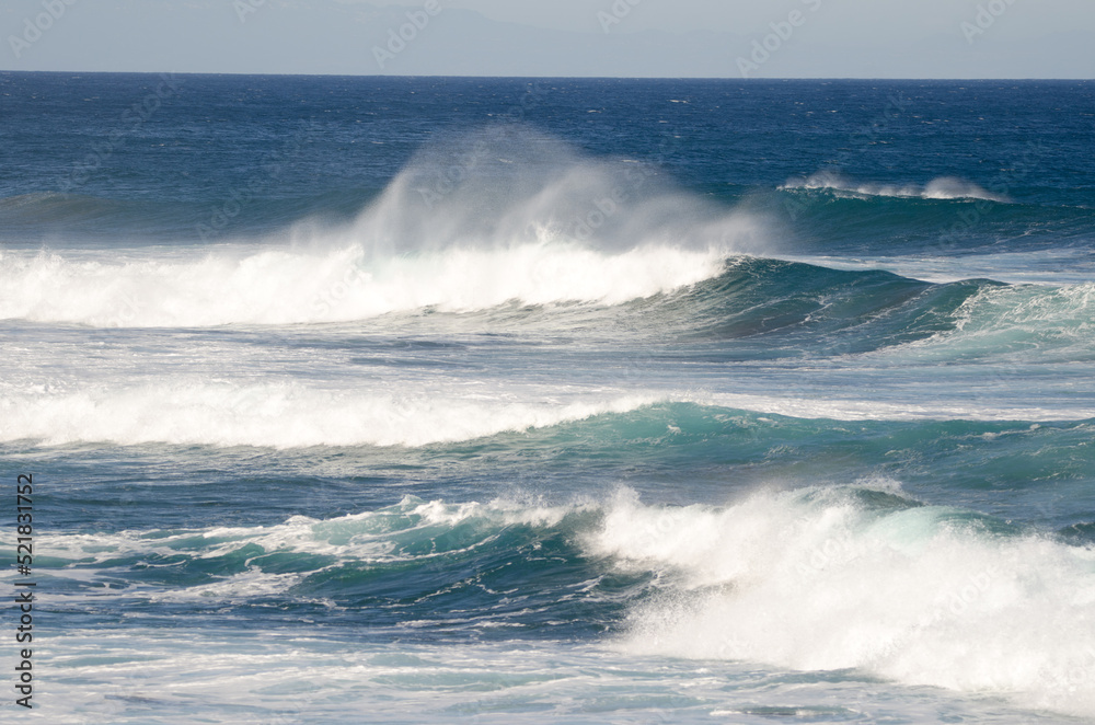 Waves in the north coast of Gran Canaria. Quintanilla. Arucas. Gran Canaria. Canary Islands. Spain.