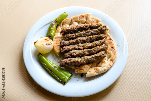 Meatball between bread (Turkish name : ekmek arasi kofte ) Izgara kofte. Manisa, Akcaabat, Akhisar kofte