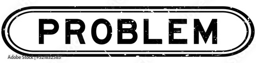 Grunge black problem word rubber seal stamp on white background