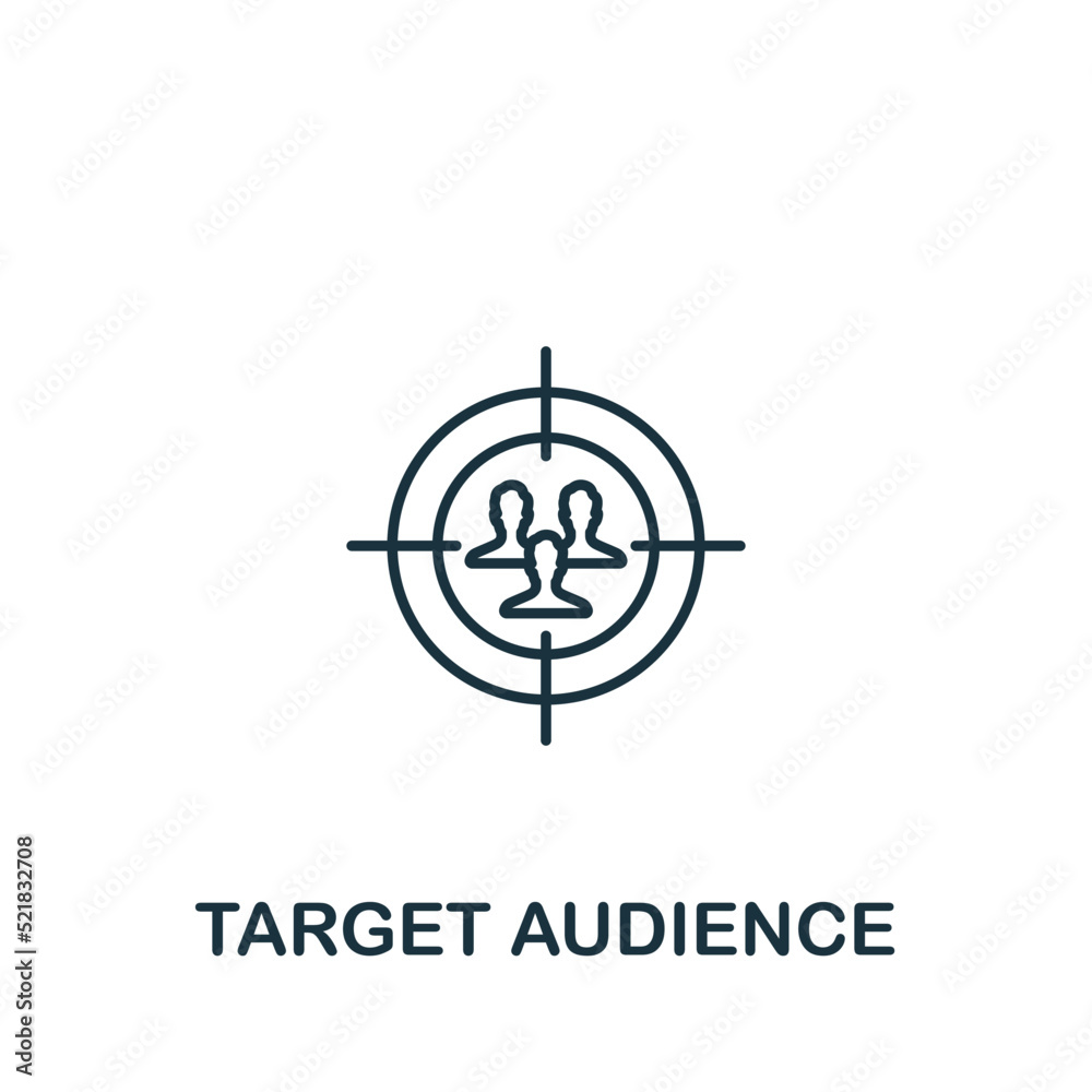 Target Audience icon. Monochrome simple Community icon for templates, web design and infographics Target Audience icon. Monochrome simple Community icon for templates, web design and infographics