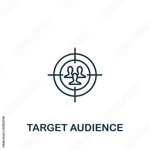 Target Audience icon. Monochrome simple Community icon for templates, web design and infographics