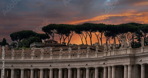 Photography Sunset on Vatican City, Rome, Italy.