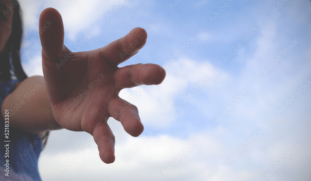 Opened hand giving some help. Young woman offering helping hand. Banner with gesture photo. Vintage style Opened hand giving some help. Young woman offering helping hand. Banner with gesture photo. Vintage style
