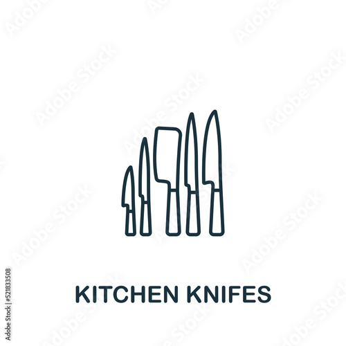 Kitchen Knifes icon. Monochrome simple Cooking icon for templates, web design and infographics