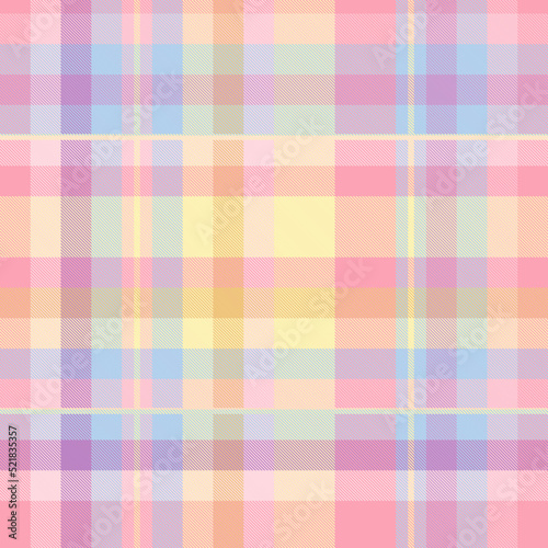Seamless tartan plaid pattern in  Pink Yellow and Blue