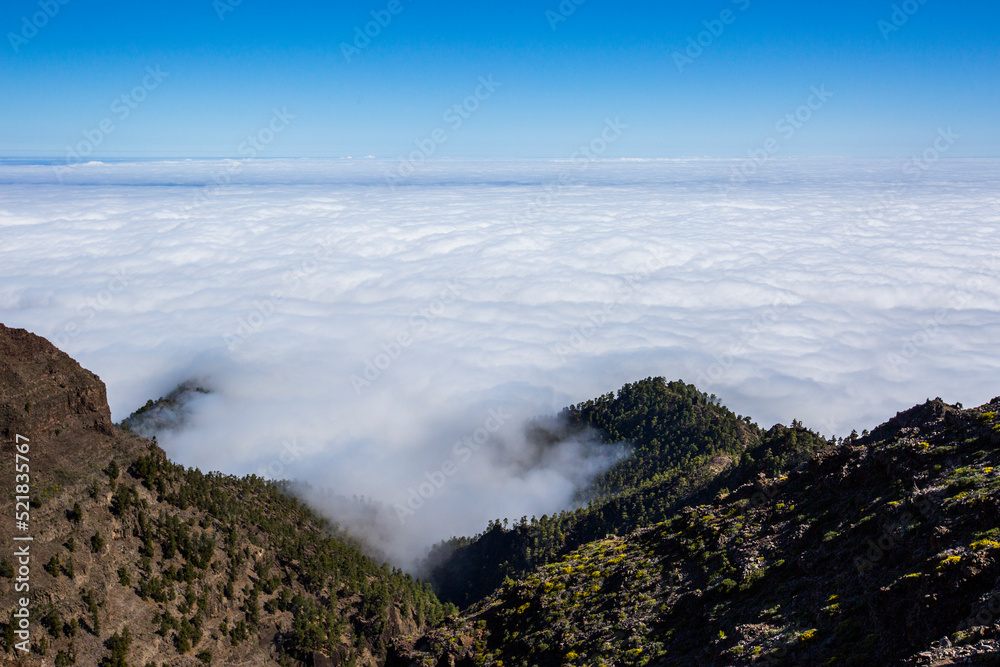 Spring sunset in Caldera De Taburiente Nature Park, La Palma Island, Canary Islands, Spain Spring sunset in Caldera De Taburiente Nature Park, La Palma Island, Canary Islands, Spain