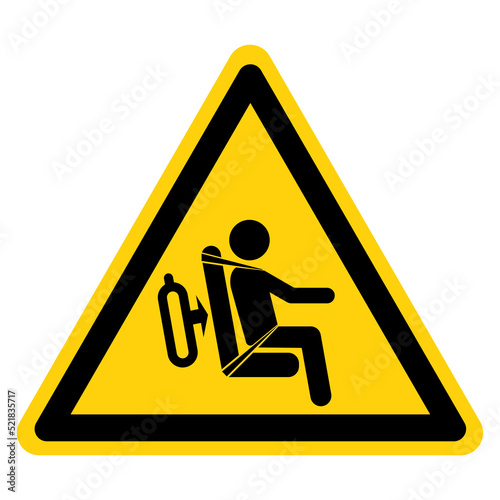 SCBA Seat Crash Hazard Symbol Sign, Vector Illustration, Isolate On White Background Label .EPS10