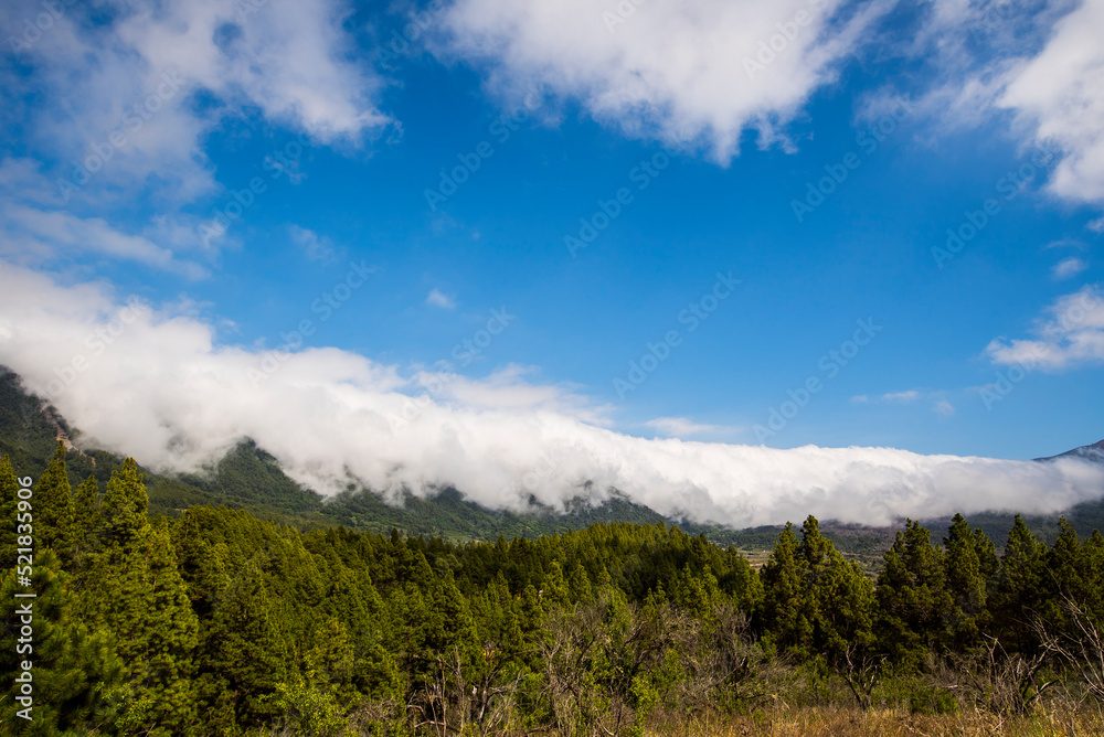 Clouds waterfall in Caldera De Taburiente Nature Park, La Palma Island, Canary Islands, Spain Clouds waterfall in Caldera De Taburiente Nature Park, La Palma Island, Canary Islands, Spain