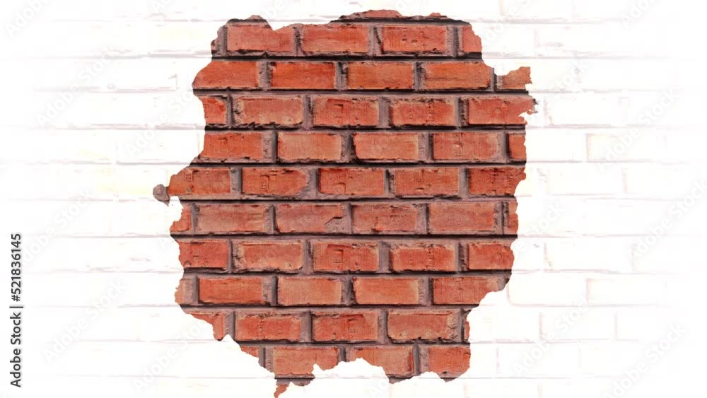 Brick wall with area for copy. Approaching a brick wall, footage in 4K, 30 FPS for intro or titre.