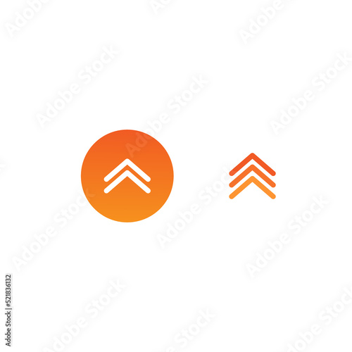 red rounded arrows up icon set. swipe up button. Isolated on white. Upload, scroll icon. Upgrade, speed up sign. North pointing arrow.