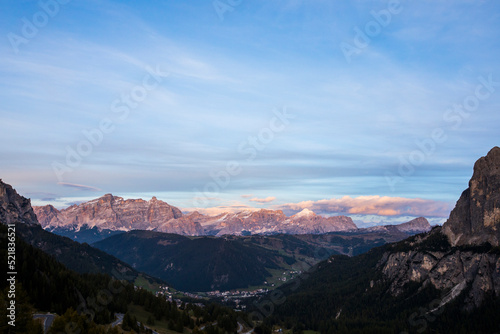Sunset in Dolomites mountains  Alps  northern Italy