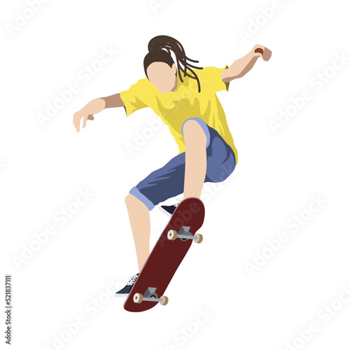 Skater Boy, doing a flip with a skateboard