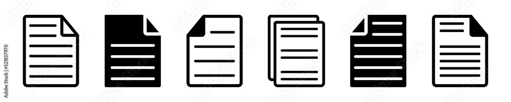 Set of document vector icons. File black linear icon. Vector 10 EPS. Set of document vector icons. File black linear icon. Vector 10 EPS.