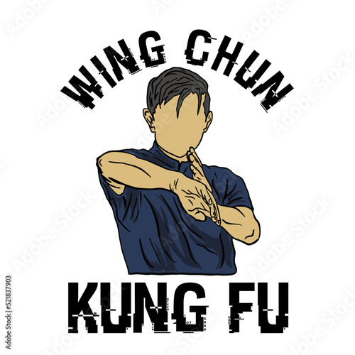 wing chun kung fu logo vector illustration perfect for logo brand or product printing