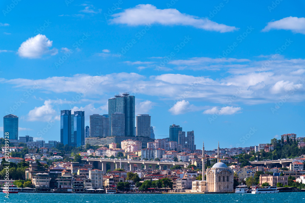 Istanbul citycape is beautiful scenery of summer with lifestyle travel, tourism and vacation in Istanbul town buildings .Turkey.