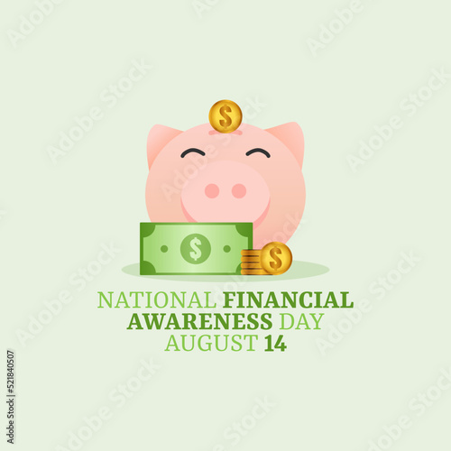 vector graphic of national financial awareness day good for national financial awareness day celebration. flat design. flyer design.flat illustration.