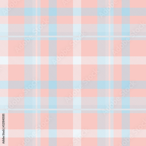 Seamless tartan plaid pattern in Blue and Peach Color.