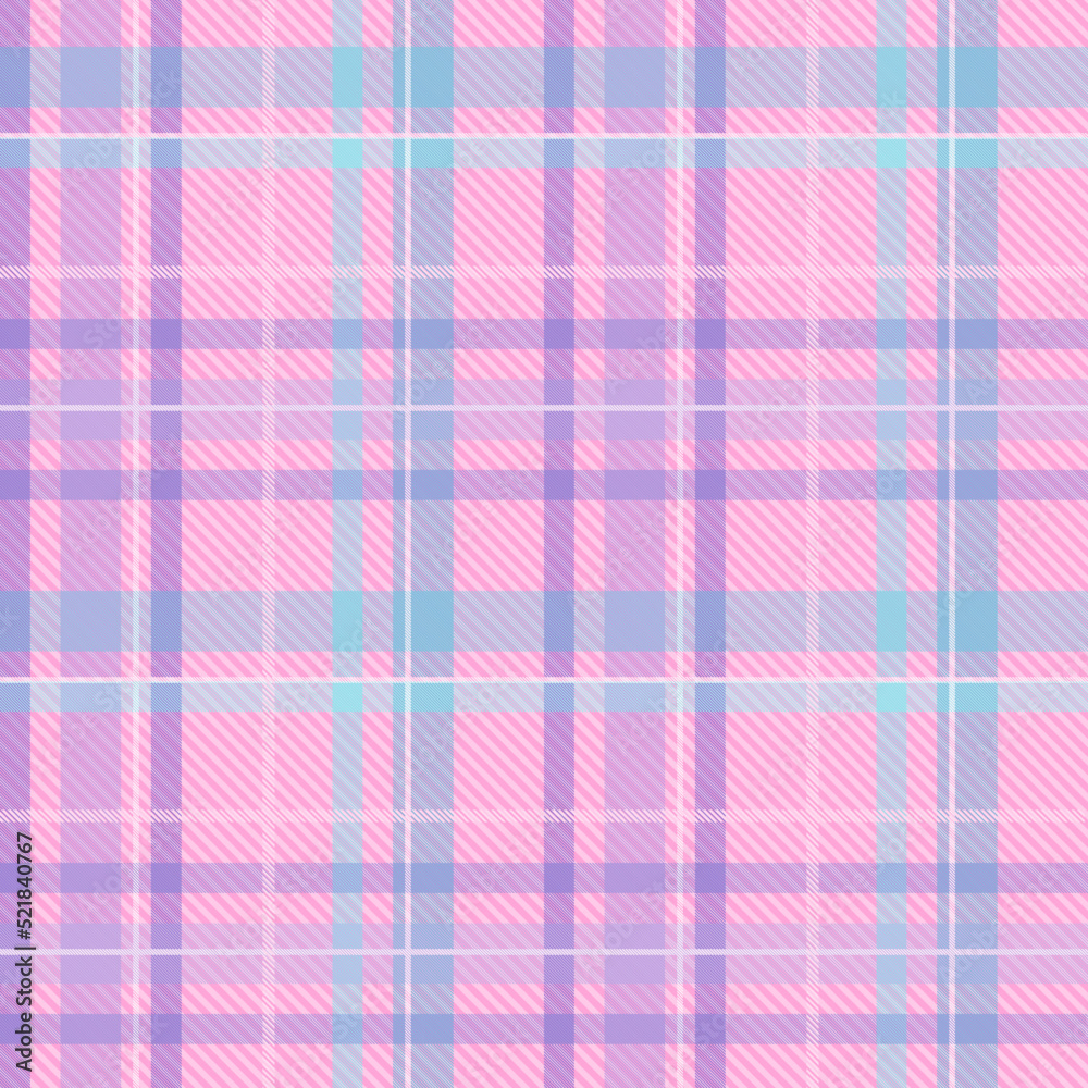 Seamless tartan plaid pattern in Blue and Pink Color. Seamless tartan plaid pattern in Blue and Pink Color.
