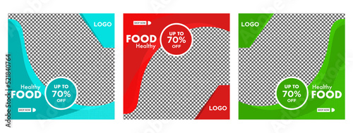 Social Media Post for Food Promotion offer posters, Banners Healthy Food Social Media Posts. Food social media web banner design template, food social media