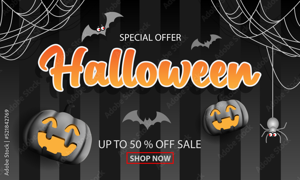 Happy Halloween sale banners night party invitation background vector