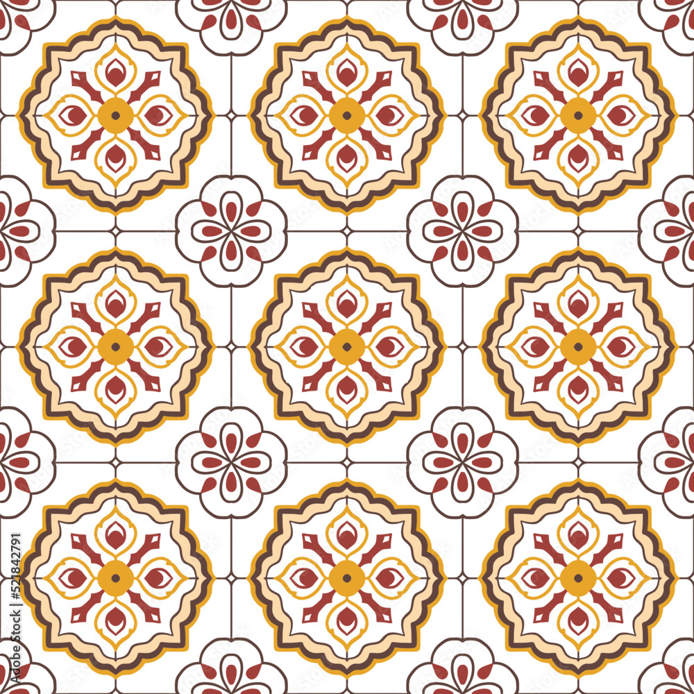 Seamless pattern decorative, flower pattern in vintage mandala style for tattoos, fabrics or decorations and more