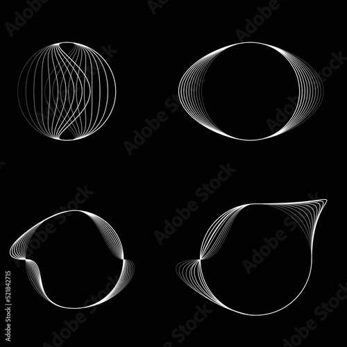Abstract oval Lines Background with geometric circles . Vector rotating ellipse Line Design . Poster template . Concentric circles logo .Minimal art 