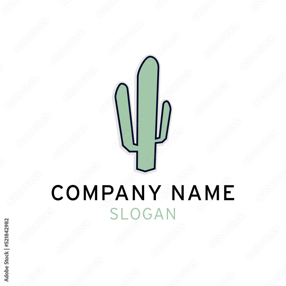 Cactus Desert Logo Design Idea Vector Template Cactus Desert Logo Design Idea Vector Template