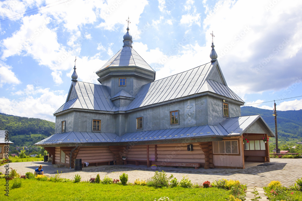 Wooden Church of Archstrategist Michael's Church in the village of Dora (suburb of Yaremche), Ukraine