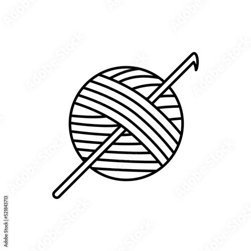 Crochet needle with wool