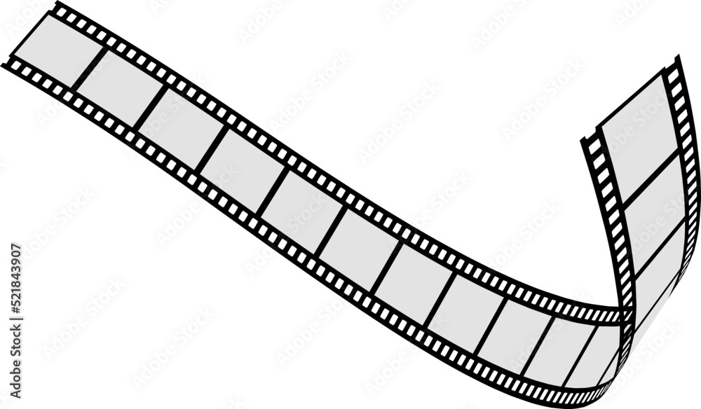 Camera film strip. Blank cinema template. Movie decoration Stock